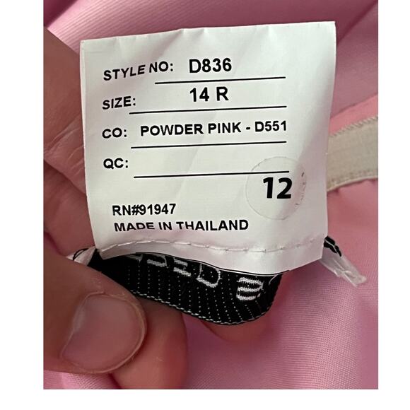 Alfred Sung dress D836 Off the Shoulder Ruffle Satin Trumpet Gown pink size 14 - Picture 6 of 8